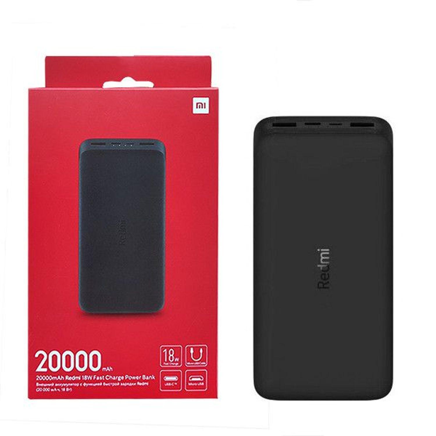 XIAOMI POWER BANK 20000MAH REDMI 18W FAST CHARGE POWER BANK BLACK