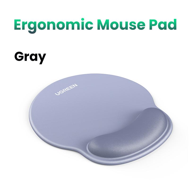 UGREEN LP668 Ergonomic Mouse Pad(with Wrist Support)-Moon Shadow Gray - Size: 220*245*5 mm