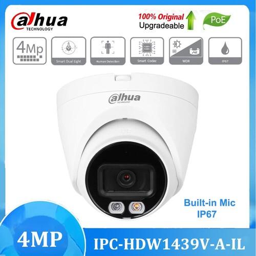 DAHUA DH-IPC-HDW1439V-A-IL Dome 4MP (2.8 mm) Entry Smart Dual Light Network Camera, RJ45 Ethernet  connectivity, 12 VDC/PoE  power supply, Supports...
