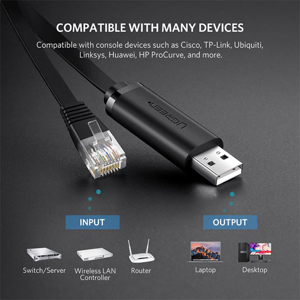 UGREEN CM204 USB-A To RJ45 Console Cable 1.5M