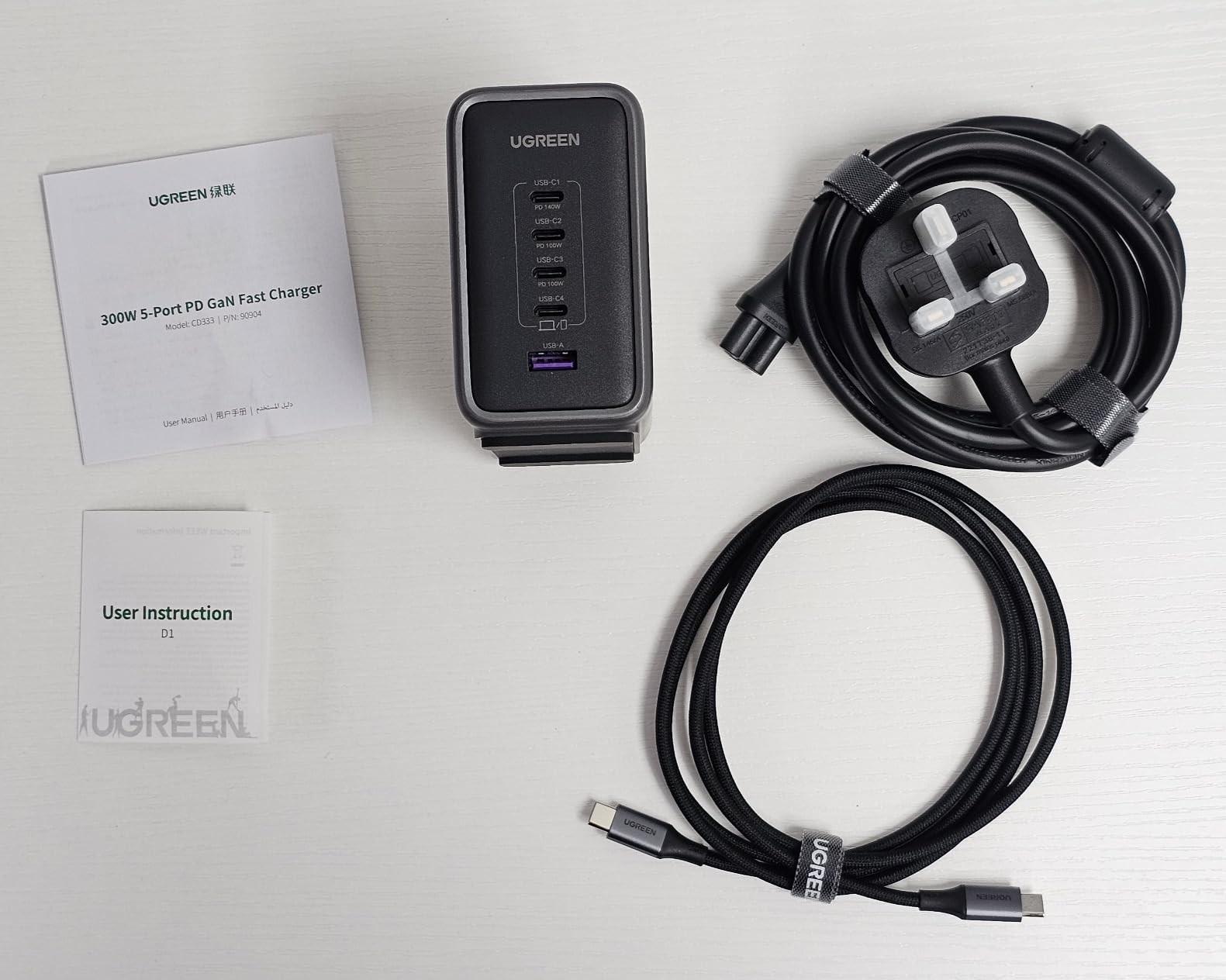 UGREEN CD333 300W nexode with 4*USB C & 1* USB A GaN Fast Charger UK image 2