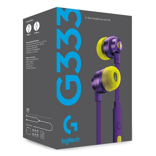 LOGITECH G333 GAMING EARPHONE PURPLE
