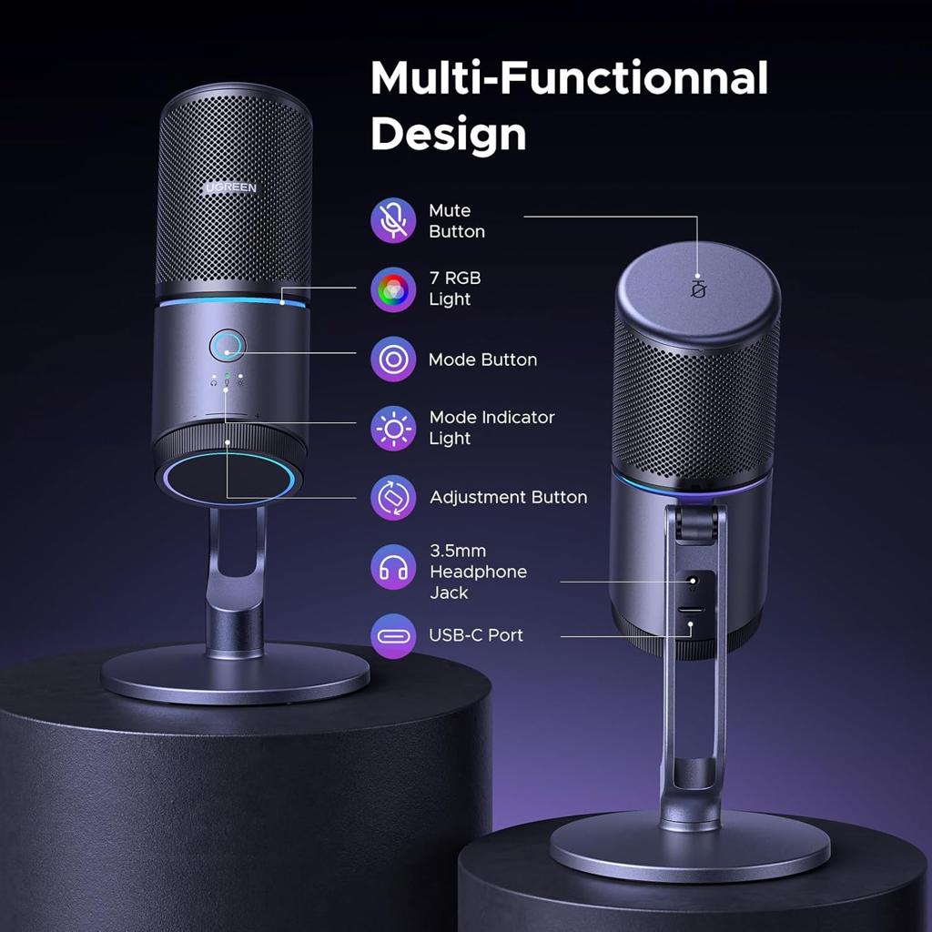 UGREEN CM769 Desktop USB Microphone With RGB Lights