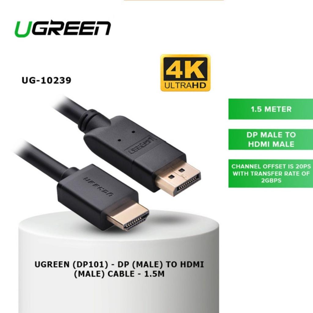 UGREEN DP101 DP Male To HDMI Male Cable- 1.5m