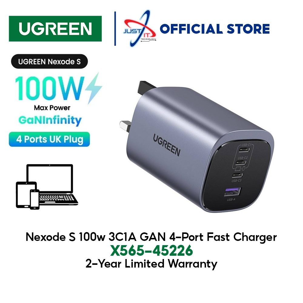 UGREEN X565 Nexode S 100W 4-Port GaN Fast Charger UK image 2