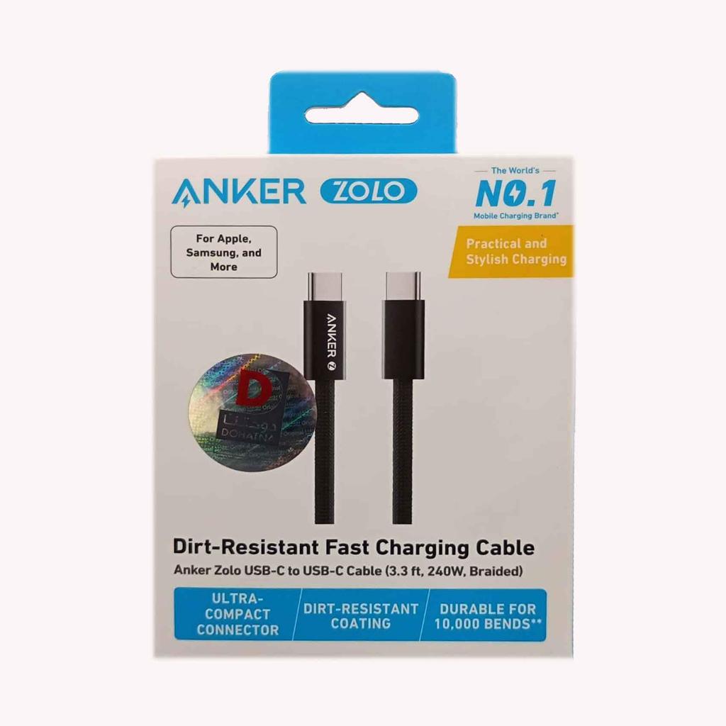 ANKER ZOLO USB-C TO USB-C CABLE (1M, 240W) BLACK (6FT)