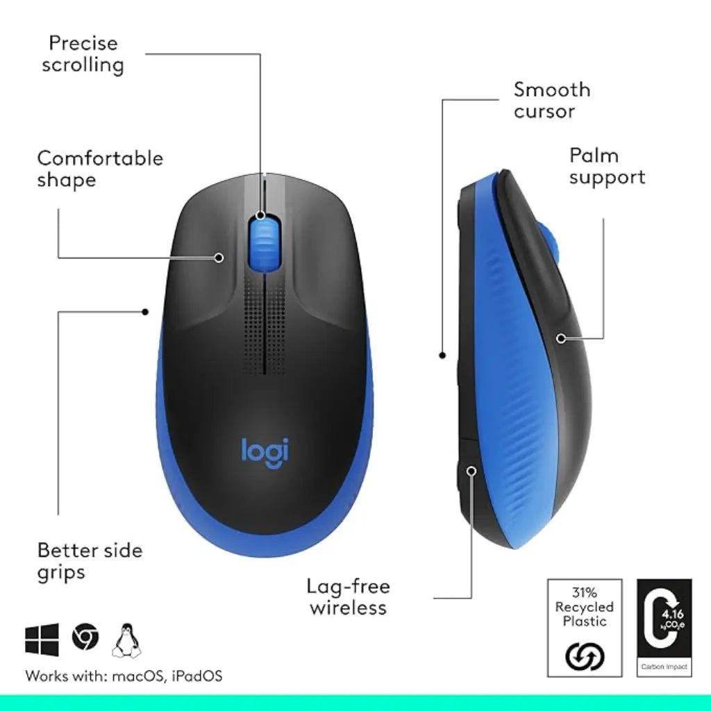 LOGITECH M190 BLUE WIRELESS MOUSE