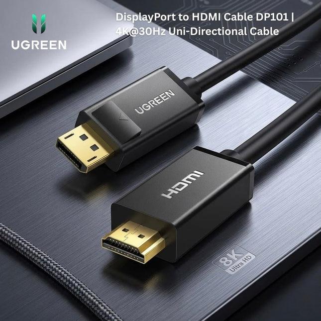 UGREEN DP101 DP Male To HDMI Male Cable- 3m