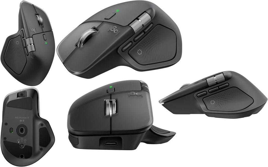 Logitech MX Master 4 Ergonomic Gaming Bluetooth Mouse-Graphite
