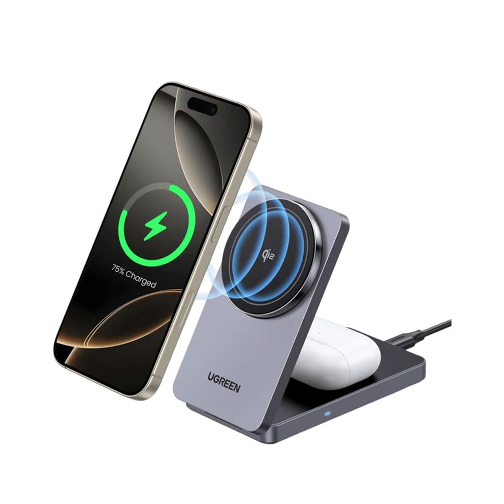 UGREEN W528 2-in-1 Magnetic (Phone (15W) and Air Pods(5W)) Wireless Charger image 2