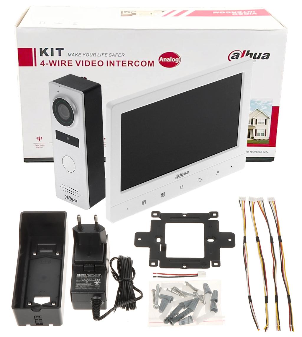 Dahua KTA02 wire analog video intercom kit:Indoor monitor specs: 1024 × 600 resolution, Analog communication,DC 12V/1A, 133.9 × 182.7 × 17.7 mm dim... image 3
