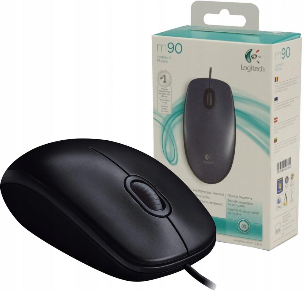 Logitech M90 USB Optical Mouse -Black