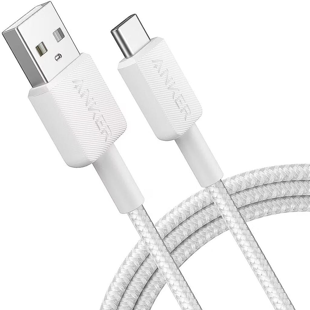 ANKER 322 USB-A TO USB-C CABLE (6FT BRAIDED) WHITE image 2