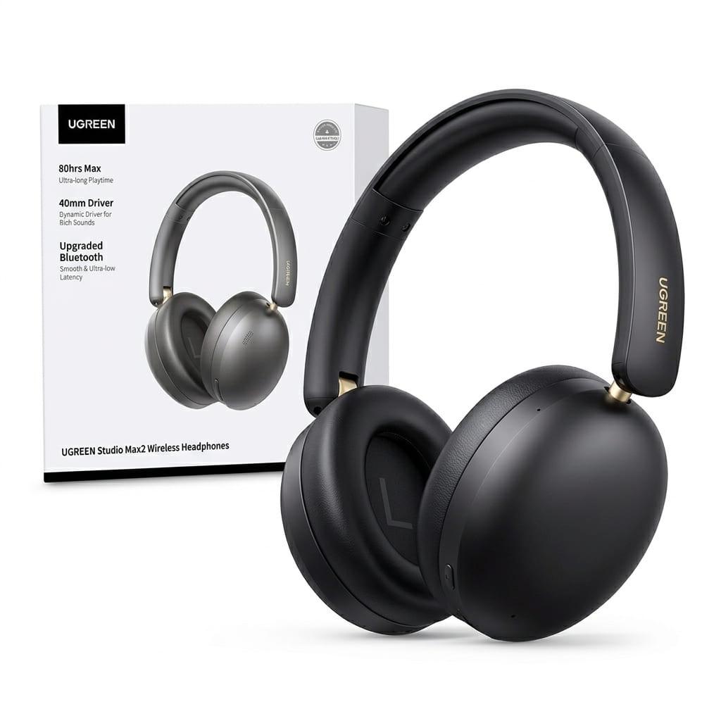 UGREEN HP205 Studio Max2 Bluetooth Headphone 80 hrs Battery Life -Black