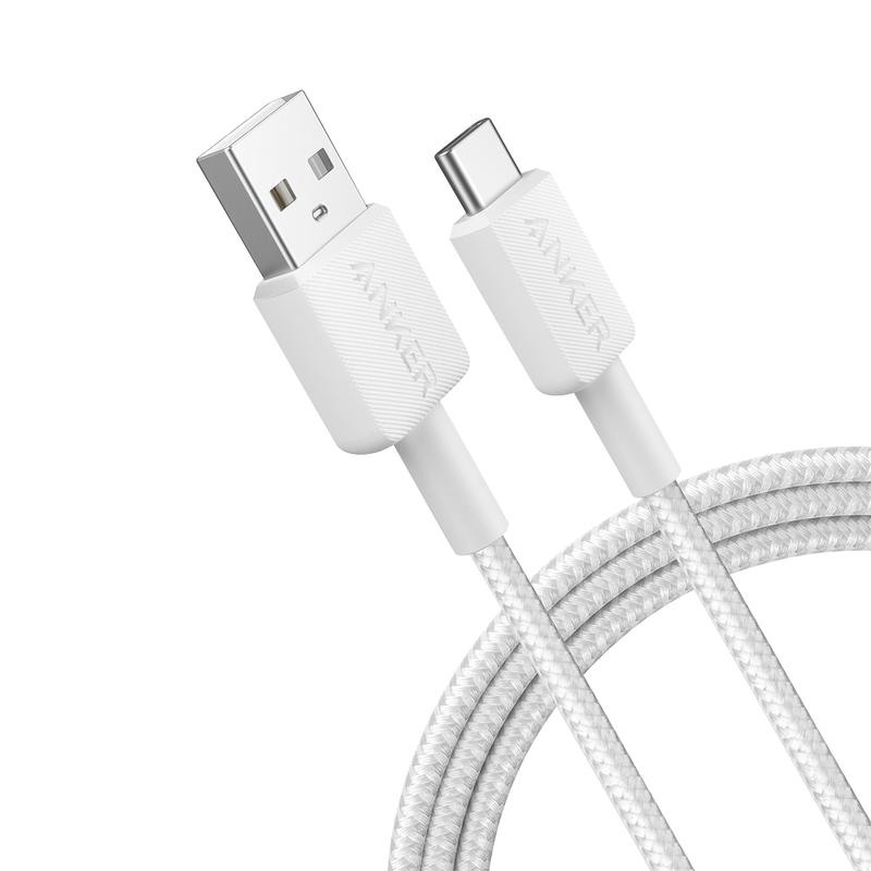 ANKER 322 USB-A TO USB-C CABLE (6FT BRAIDED) WHITE