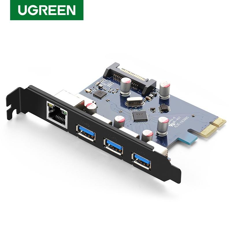 UGREEN US230 PCI-E to 4 Ports USB 3.0 & Gigabit Ethernet Port image 3