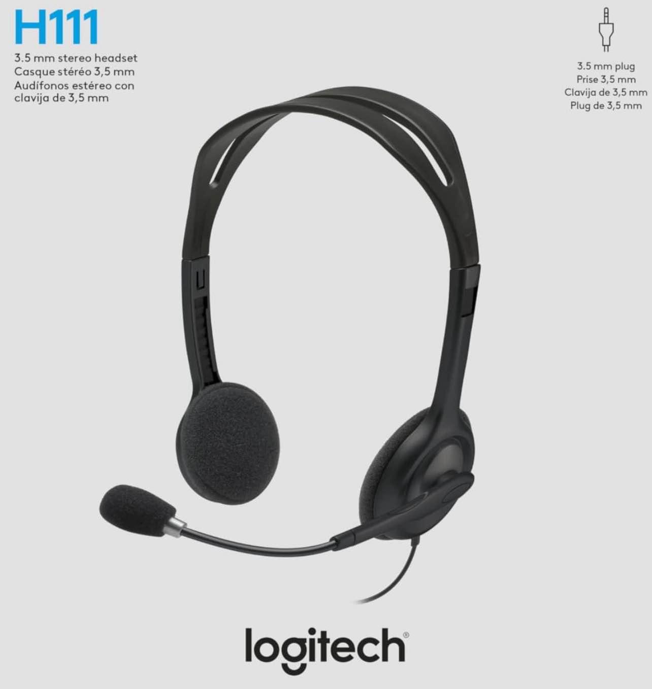 Logitech H111 Stereo Headset - Black (3.5mm Jack) image 3