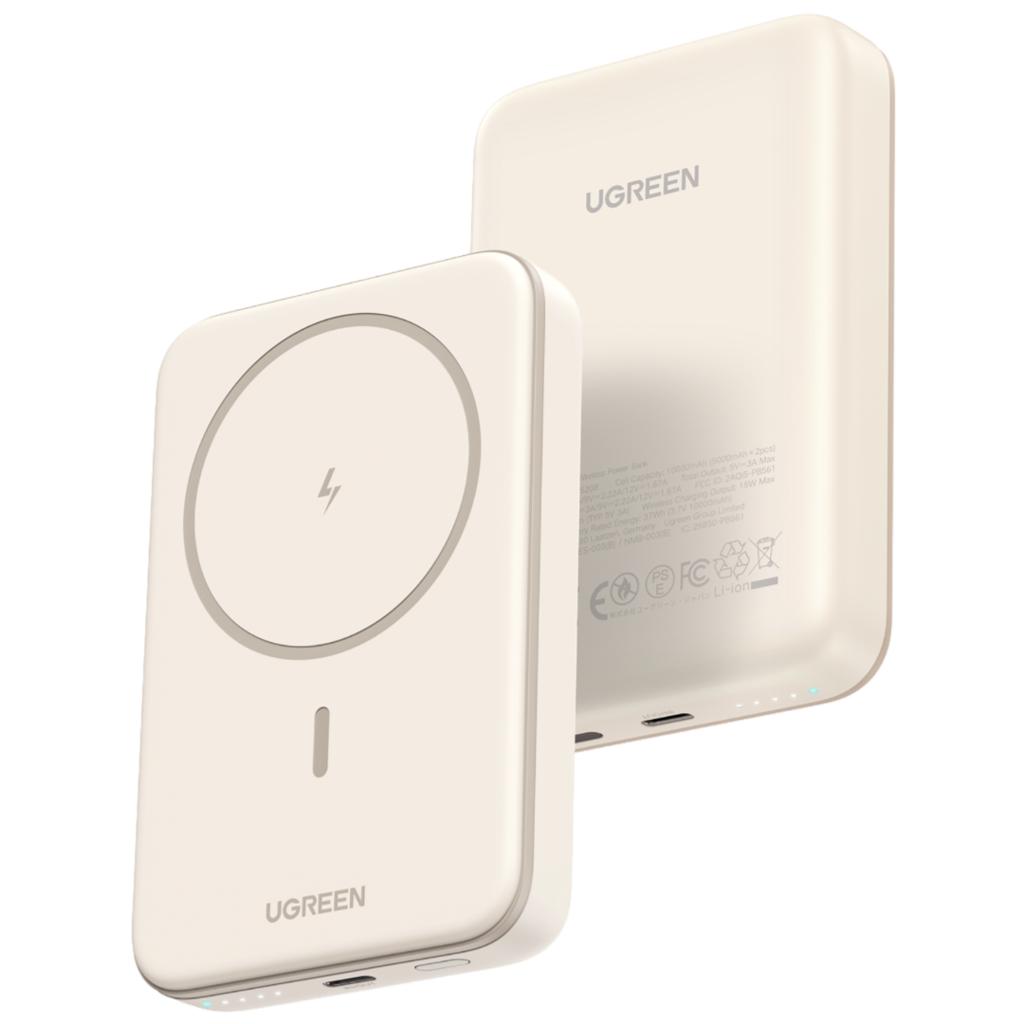 UGREEN MagFlow 10000mAh Magnetic Wireless Power Bank (20W)-BEIGE image 2