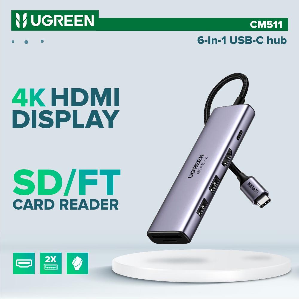 UGREEN CM511 6-in-1 USB-C Hub with HDMI, SD, TF and 100W PD