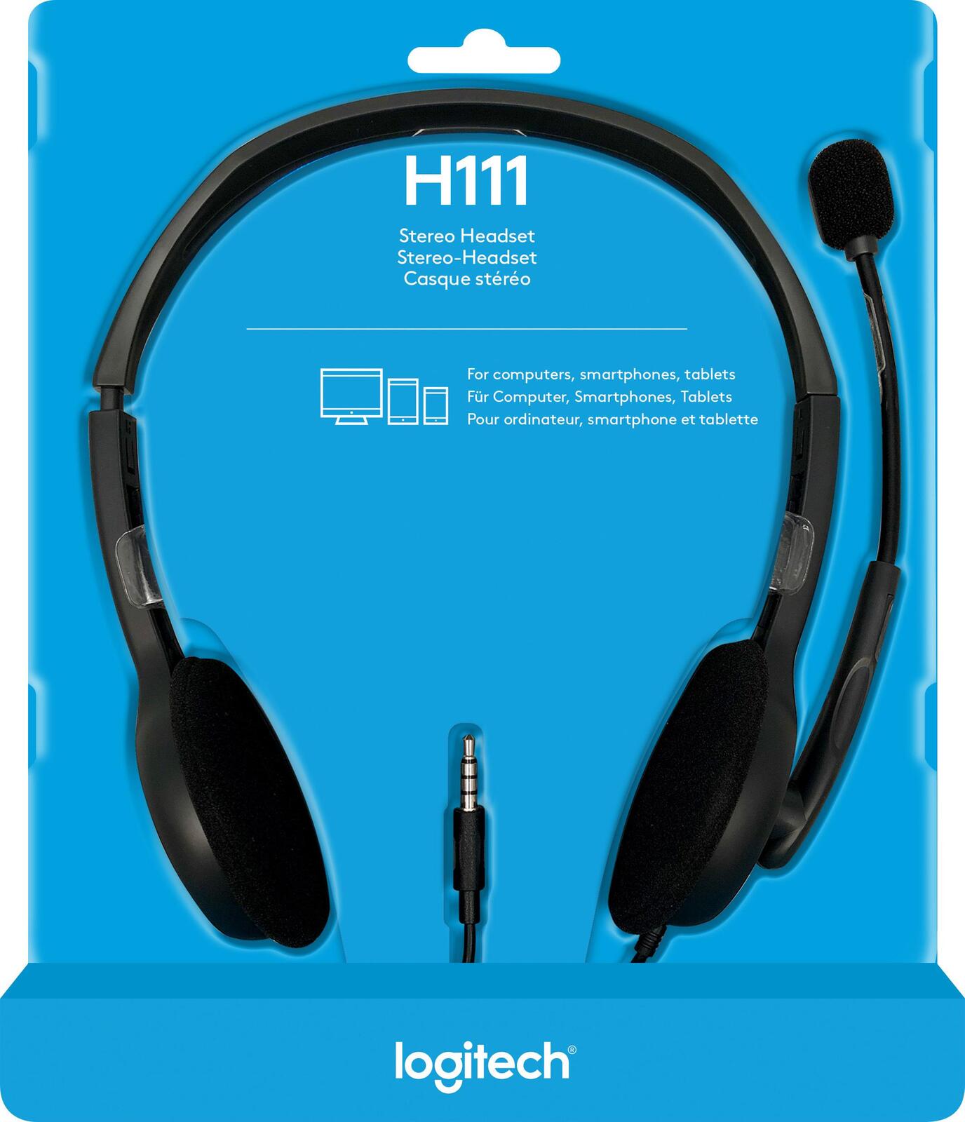 Logitech H111 Stereo Headset - Black (3.5mm Jack)