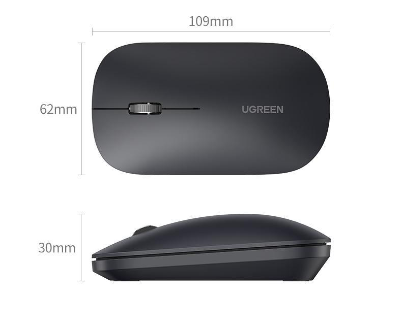 UGREEN MU001 Portable Wireless Mouse -(Black)
