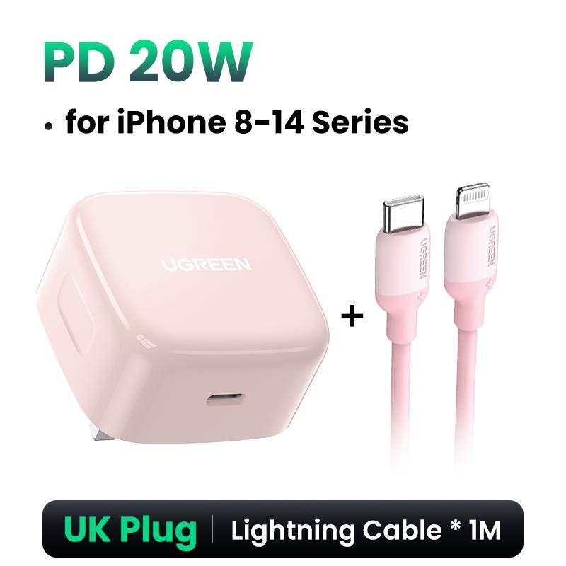 UGREEN CD137 20W Fast Charger UK + USB-C to Lightning Cable 1m Suit