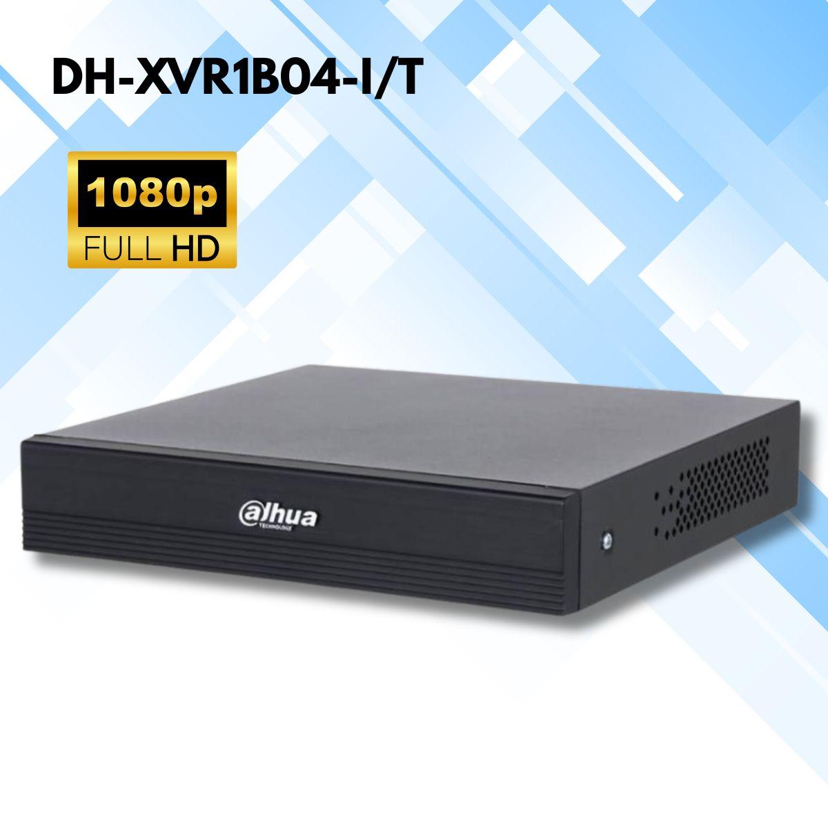 Dahua XVR1B04 – 4 Channel 2MP FHD XVR,4 Channel BNC inputs (Analog cameras),Up to 5 IP camera channels (max 2MP each), 1 SATA HDD slot, Supports up...