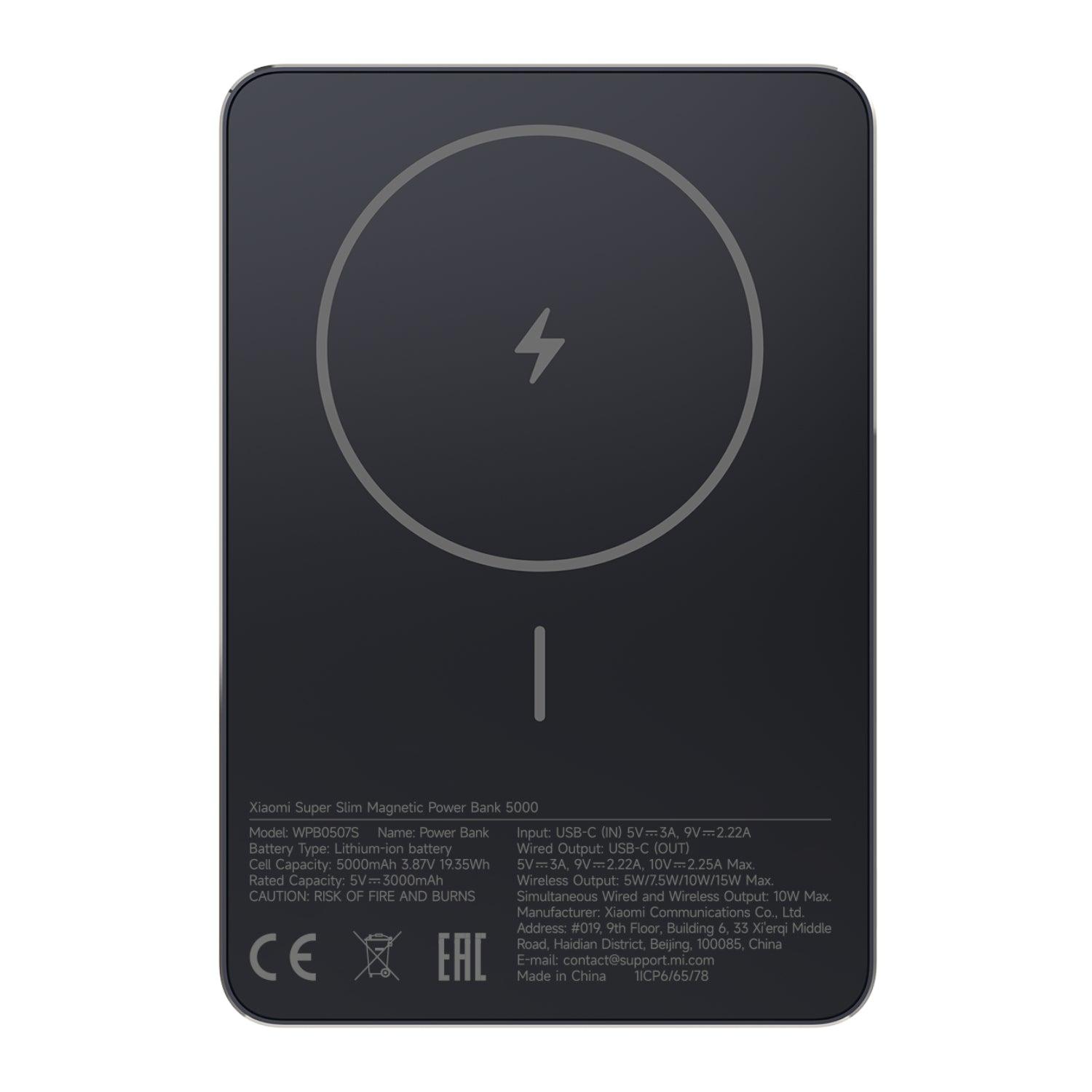 XIAOMI SUPER SLIM MAGNETIC POWER BANK 5000 BLACK image 3