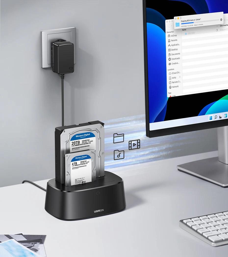 UGREEN CM198 USB 3.0 to SATA Dual-Bay Hard Drive Duplicator/Cloner EU image 2
