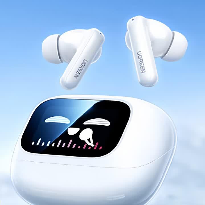 UGREEN WS211 EchoBuds Magic with Active Noise Cancelling Earbuds with Smart Touchscreen -White image 3