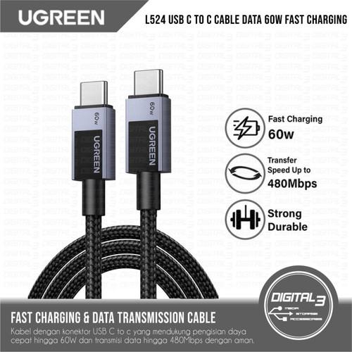 UGREEN L524 USB-C to USB-C Braided PD 60W Cable 1m